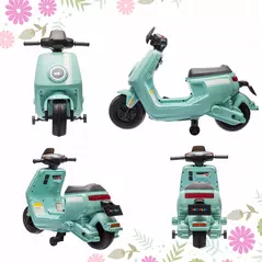 AIYAPLAY 6V Ride on Motorbike, Kids Electric Motorbike w/ Headlights, Music, Training Wheels, for Ages 18-36 Months, Green - 9