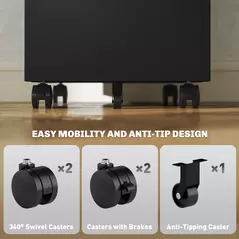 Vinsetto Three-Drawer Steel Filing Cabinet - Black - 7