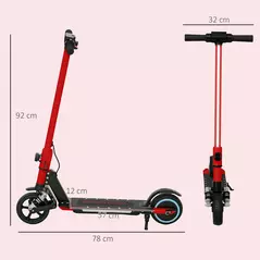 SPORTNOW Folding Electric Scooter for Kids, with Dual Brakes, Front Suspension, LED Colourful Lights, Red - 3