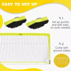 HOMCOM Two Football Goal Nets, Foldable Outdoor Sport Training Equipment, for Teens, Adults, with Carrying Bag, Yellow - 4
