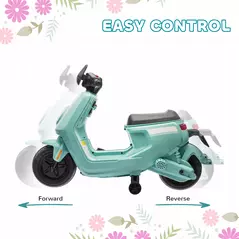 AIYAPLAY 6V Ride on Motorbike, Kids Electric Motorbike w/ Headlights, Music, Training Wheels, for Ages 18-36 Months, Green - 5