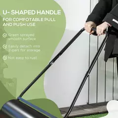 DURHAND 38L Garden Lawn Roller, Water Sand Filled Outdoor Grass Roller, Heavy Duty Metal Lawn Push Rolling Tool Aerator for Grass Seeding, Soil Levelling, Black - 6