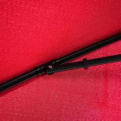 Outsunny Garden Parasol Umbrella, Outdoor Market Table Umbrella with Ruffles & Aluminium Pole, Rectangular Tilting Parasol Sun Shade Canopy, 2 x 1.3m, Red - 8