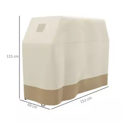 Outsunny 66W x 152Lcm PU Coated Protective Grill Cover - Beige - 3