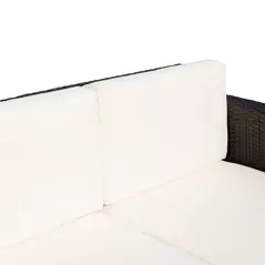 Outsunny Rattan Sofa, 2 Seater Garden Furniture with Soft Padded Cushion and Armrests, Wicker Garden Loveseat for Patio, Mixed Brown - 7