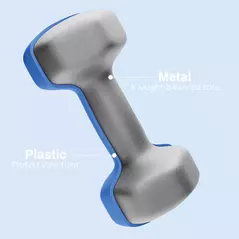 SPORTNOW 2 x 2kg Hexagonal Dumbbells Weights Set with Non-Slip Grip for Home Gym Workout, Blue - 5