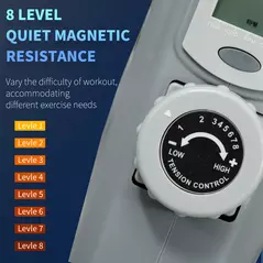 SPORTNOW Pedal Exerciser with Eight Level Magnetic Resistance, with Eight-Level Magnetic Resistance, Grey - 5