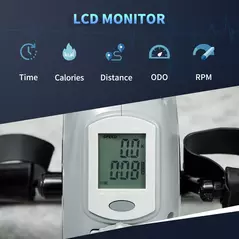 SPORTNOW Pedal Exerciser with Eight Level Magnetic Resistance, with Eight-Level Magnetic Resistance, Grey - 6