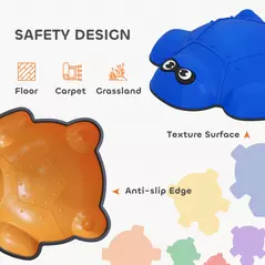 AIYAPLAY 9-Piece Balance Stepping Stones with Non-Slip Edge, Indoor Outdoor Obstacle Course for Ages 3-8 Years, Multicoloured - 6