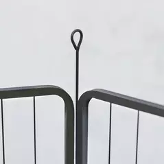 PawHut Eight-Panel Dog Playpen with Door, for Large Dogs, Indoors, Outdoors, 80cm Tall, Black - 9