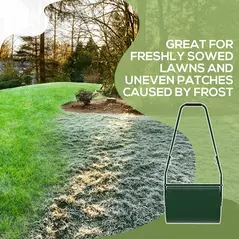 Outsunny 63 L Garden Lawn Roller with Water/Sand Filled Drum, Heavy Duty Steel Lawn Push Rolling Tool for Grass Seeding, Soil Levelling, Dark Green - 5