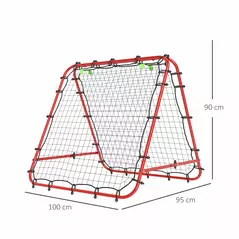 HOMCOM Double Sided Football Rebounder Net, Football Rebound Goal with Five Adjustable Angles, Red - 3