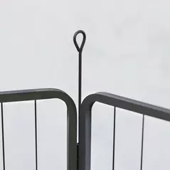 PawHut 6 Panels Dog Playpen, Portable Detachable Puppy Pen with Door, for Large Dogs, 100cm High, Grey - 8