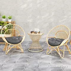 Outsunny Set of Two Φ60cm Outdoor Cushions - Dark Grey - 8