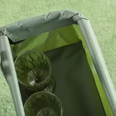 Outsunny Folding Trolley Cart Storage Wagon Beach Trailer 4 Wheels with Handle Overhead Canopy Cart Push Pull for Camping, Green - 9