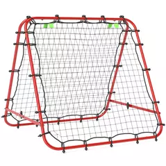 HOMCOM Double Sided Football Rebounder Net, Football Rebound Goal with Five Adjustable Angles, Red - 1