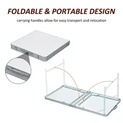 Outsunny Portable Aluminum Foldable Table - 5