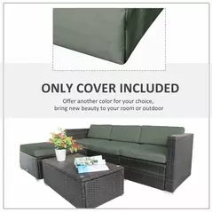 Outsunny Cushion Cover Replacement Garden Rattan Patio Furniture Seat Cover - 6