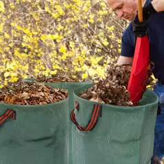 Outsunny Garden Waste Bags, 272L x 3 Heavy Duty Garden Bags, Foldable and Reusable Waste Sacks with Handles for Loading Leaf, Trash, Debris, Green - 8