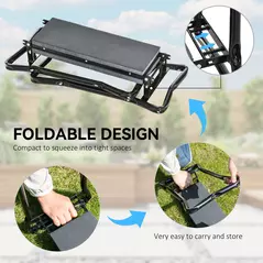Outsunny 2 In 1 Garden Kneeler Seat Kneeling Pad Support Bench Foldable Knee Protector, Grey - 5