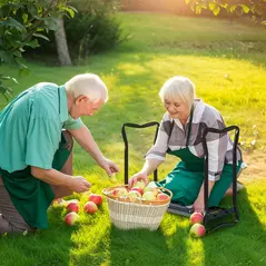 Outsunny 2 In 1 Garden Kneeler Seat Kneeling Pad Support Bench Foldable Knee Protector, Grey - 2