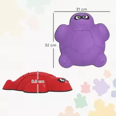 AIYAPLAY 9-Piece Balance Stepping Stones with Non-Slip Edge, Indoor Outdoor Obstacle Course for Ages 3-8 Years, Multicoloured - 3