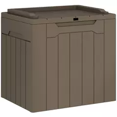 HOMCOM 107 L Plastic Storage Chest with Lid - Dark Brown - 1