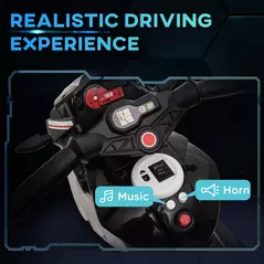 HOMCOM Kids Electric Motorcycle Ride-On Toy, with Three Wheels, Music, Horn, Lights - 4