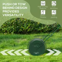 Outsunny 63 L Garden Lawn Roller with Water/Sand Filled Drum, Heavy Duty Steel Lawn Push Rolling Tool for Grass Seeding, Soil Levelling, Dark Green - 6