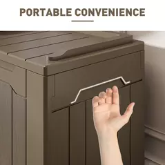 HOMCOM 107 L Plastic Storage Chest with Lid - Dark Brown - 6