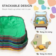 AIYAPLAY Balance Stepping Stones for Kids with Non-Slip Bottom, Indoor Outdoor Obstacle Course for Ages 3-8 Years, Multicoloured - 5