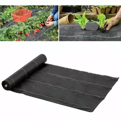 Outsunny 2m x 50m Weed Control Membrane, Heavy Duty Weed Control Barrier Fabric, 90gsm Ground Cover for Patios, Garden, Flower beds, Landscaping - 2