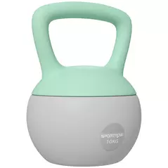 SPORTNOW 10KG Soft Kettlebell, Kettlebell with Non-Slip Handle for Home Gym, Weight Lifting, Strength Training, Green/Grey - 1