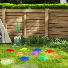 AIYAPLAY 9-Piece Balance Stepping Stones with Non-Slip Edge, Indoor Outdoor Obstacle Course for Ages 3-8 Years, Multicoloured - 8