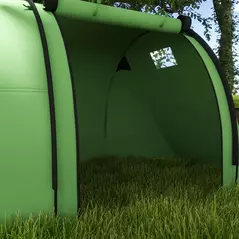 Outsunny Four Man Duo Room Tunnel Tent, with Accessories - Green - 8