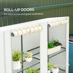 Outsunny Three-Tier Mini Greenhouse - White - 6