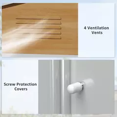 Outsunny 8 x 6ft Galvanised Steel Shed, with Double Door - Brown - 6