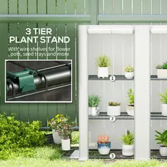 Outsunny Three-Tier Mini Greenhouse - White - 5