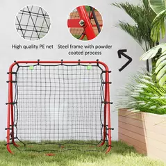 HOMCOM Double Sided Football Rebounder Net, Football Rebound Goal with Five Adjustable Angles, Red - 6