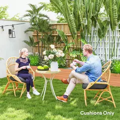 Outsunny Set of Two Φ60cm Outdoor Cushions - Dark Grey - 7