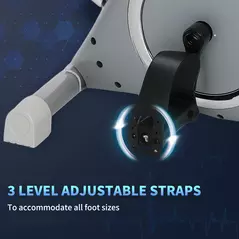 SPORTNOW Pedal Exerciser with Eight Level Magnetic Resistance, with Eight-Level Magnetic Resistance, Grey - 7