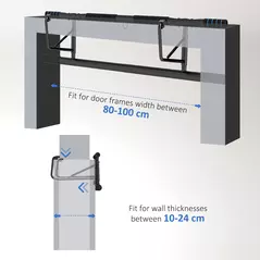 SPORTNOW Pull-Up Bar, No-Drilling Chin-Up Bar, Push-Up Stand with Resistance Bands, Padded Handles for Home Gym Exercise - 5