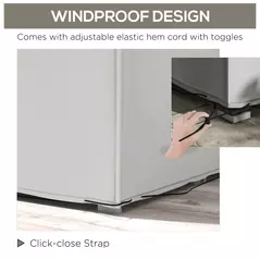 Outsunny Outdoor Garden Furniture Cover Waterproof, Anti-UV 600D Heavy Duty Oxford Fabric Patio Furniture Cover for Rectangular Sofa Table Set, Grey, 210 x 140 x 80 cm - 5