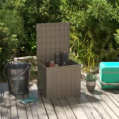 HOMCOM 107 L Plastic Storage Chest with Lid - Dark Brown - 8