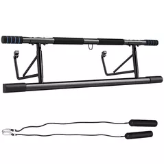 SPORTNOW Pull-Up Bar, No-Drilling Chin-Up Bar, Push-Up Stand with Resistance Bands, Padded Handles for Home Gym Exercise - 1