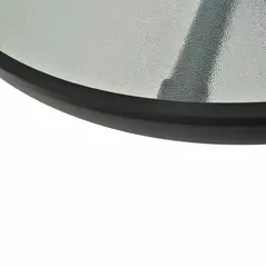 Outsunny 80 cm Round Garden Dining Table with Parasol Hole for 4, Outdoor Coffee Bistro End Side Table with Tempered Glass Top and Steel Frame for Patio, Porch, Black - 9