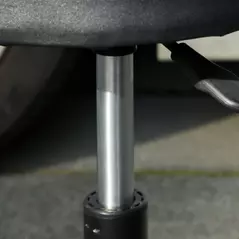 HOMCOM Rolling Mechanical Stool, Pneumatic Adjustable Workshop Stool with Tool Tray, Wheels - Black - 8