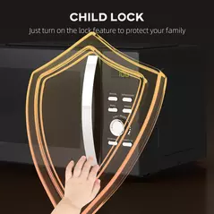 HOMCOM 23L 800W Microwave Oven, Digital Solo Microwave with 5 Power Levels, Automatic Defrost, 8 Auto Cook Menus, 60 Minutes Timer, Clock, Easy Clean, Small Black Microwave - 9