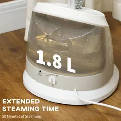 HOMCOM 1800W Standing Clothes Steamer, with Accessories - Grey - 6