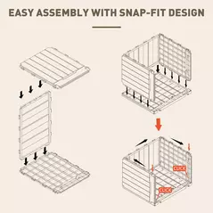 HOMCOM 107 L Plastic Storage Chest with Lid - Dark Brown - 7